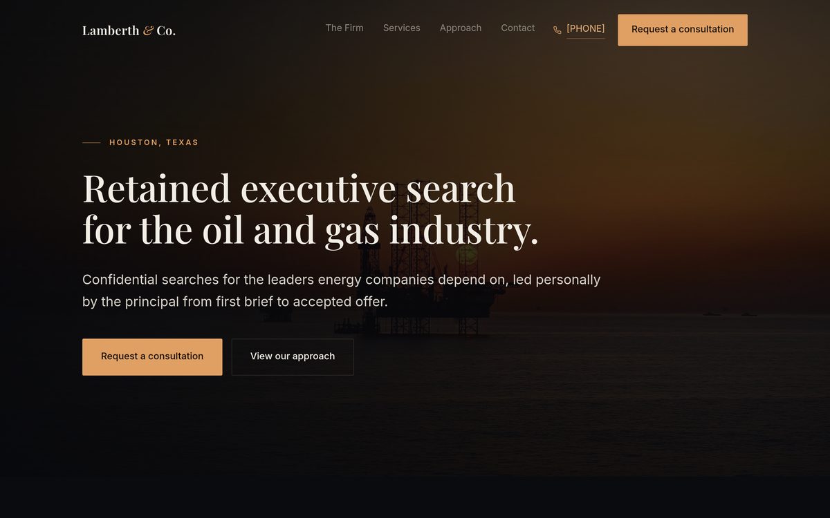 The Lamberth & Co. website we designed and built